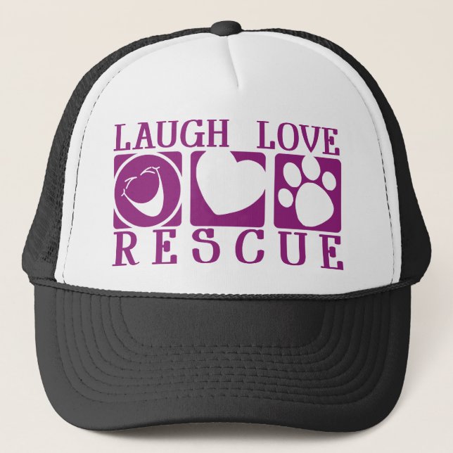 Laugh Love Rescue Trucker Hat (Front)