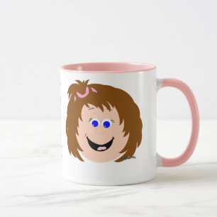 Laugh Mugs Brown Hair Ponytail Girl