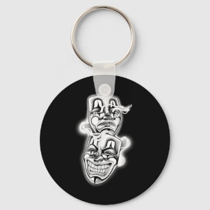 Laugh Now Cry Later Chicano Tattoo Flash  Key Ring