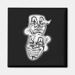 Laugh Now Cry Later Chicano Tattoo Flash Magnet