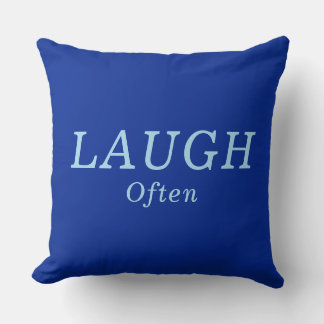 "LAUGH Often" Cobalt & Blue Encouragement Cushion