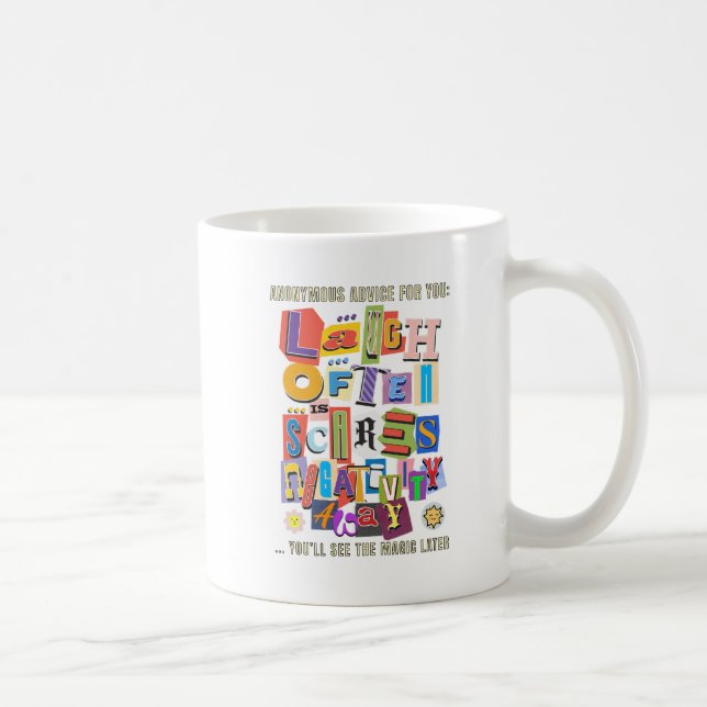 Laugh Often – Positive Typography Quote Design 1 Coffee Mug (Right)