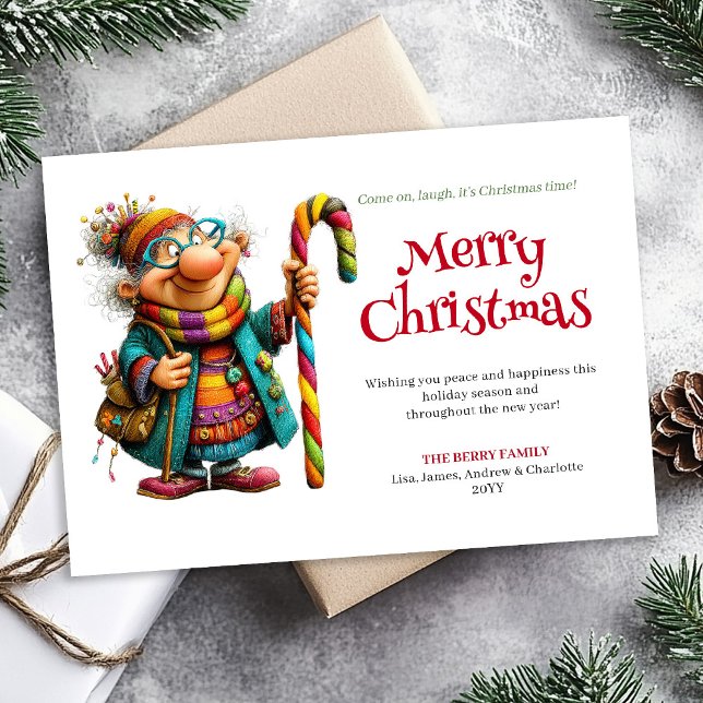 Laugh Out Loud Woman Printable Xmas Greeting Holiday Card (Laugh Out Loud Woman Printable Xmas Greeting)