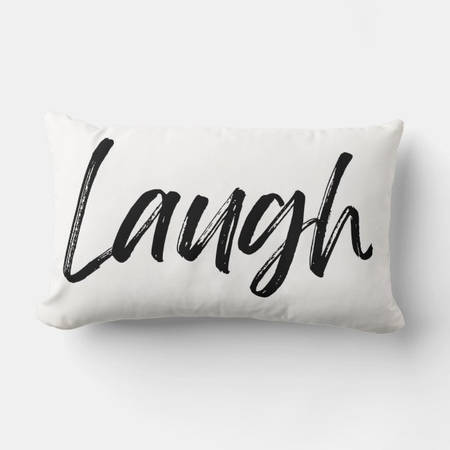 Laugh Print Throw Pillow (Front)