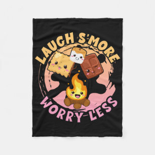 Laugh S'more Worry Less Weekend Clamping Children  Fleece Blanket