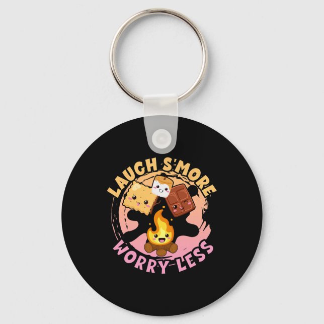 Laugh S'more Worry Less Weekend Clamping Children  Key Ring (Front)