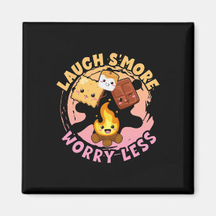 Laugh S'more Worry Less Weekend Clamping Children Magnet