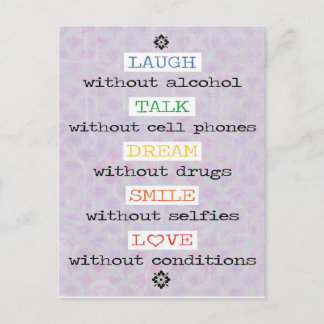 Laugh, Talk, Dream, Smile, Love Postcard