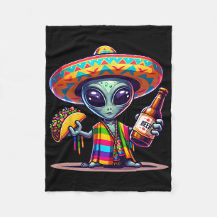 Laugh With Aliens Tacos And Beer Cinco De Mayo Fie Fleece Blanket
