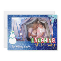 Laughing All The Way Snowman Photo Card
