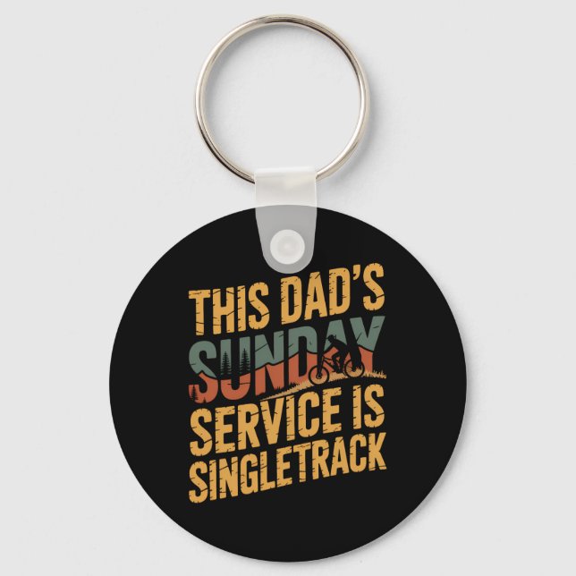 Laughing At Every Climb Mountain Biking Dad  Key Ring (Front)