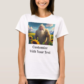 Laughing Bigfoot Sunflowers T-Shirt