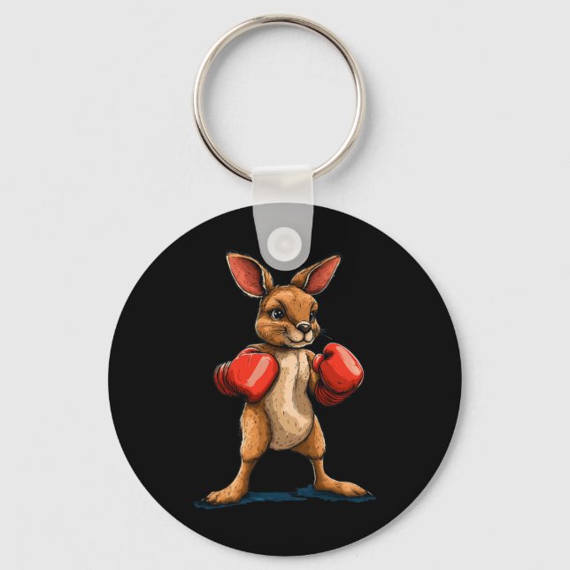 Laughing Boxer Kangaroo For A Fun Fight Vibe  Key Ring (Front)