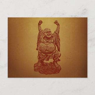 Laughing Buddha (dark red) Postcard