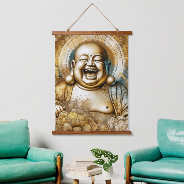 Laughing Buddha Hanging Tapestry (Living Room)