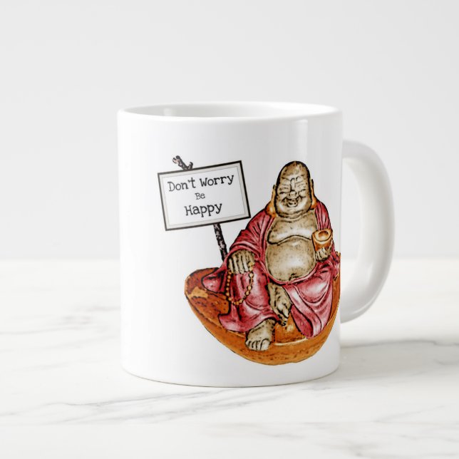 Laughing Buddha Large Coffee Mug (Front Right)
