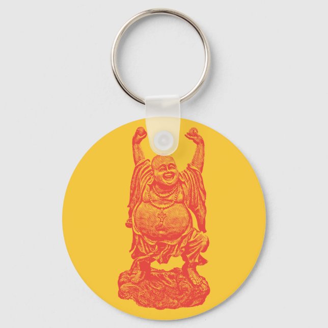 Laughing Buddha (red) Key Ring (Front)