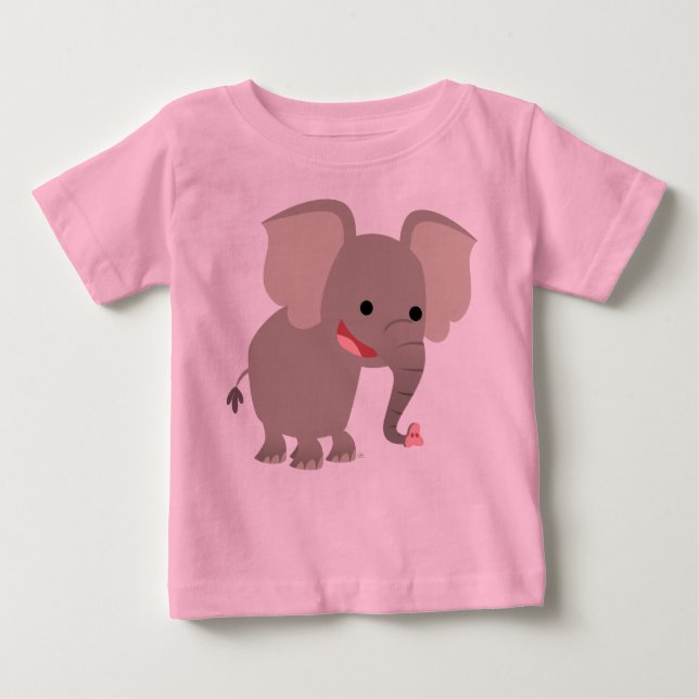 Laughing Cartoon Elephant  Baby T-shirt (Front)