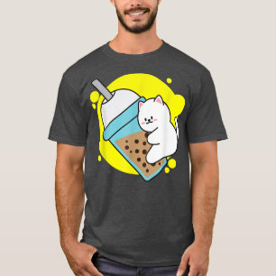Laughing Cat Neko Kawaii Boba Tea In Anime Style13 T-Shirt
