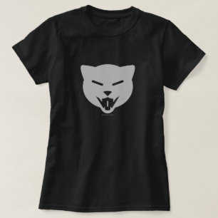 Laughing Cat - SmokyKitten Designs Logo - Grey T-Shirt