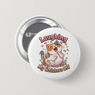 Laughing Cat Whiskers Off 6 Cm Round Badge