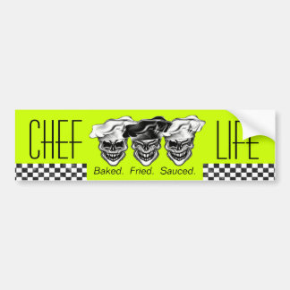 Laughing Chef Skulls Bumper Sticker