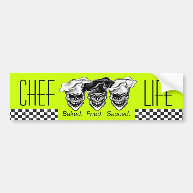 Laughing Chef Skulls Bumper Sticker (Front)