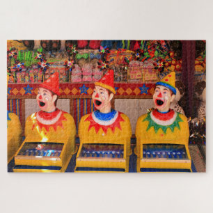 Laughing clowns sideshow alley game jigsaw puzzle