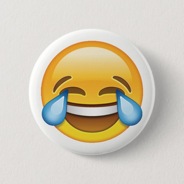 Laughing Crying Tears of Joy emoji 6 Cm Round Badge (Front)