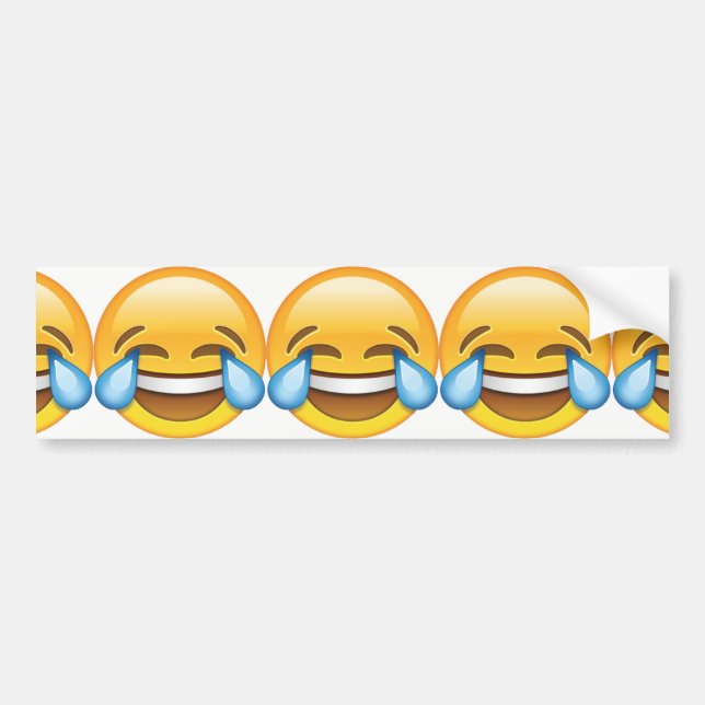Laughing Crying Tears of Joy emoji Bumper Sticker (Front)