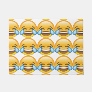 Laughing Crying Tears of Joy emoji Doormat