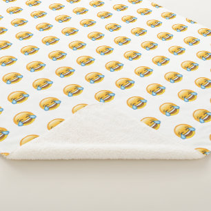 Laughing Crying Tears of Joy emoji Sherpa Blanket