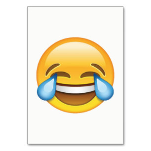 Laughing Crying Tears of Joy emoji Table Number