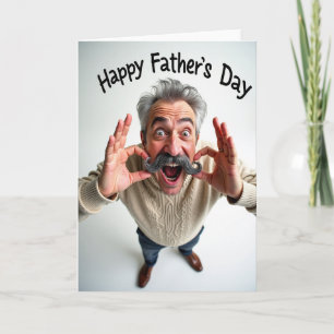 Laughing Dad Portrait Day Card