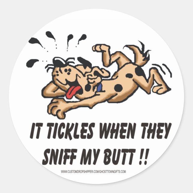 Laughing Dog 1 Classic Round Sticker (Front)