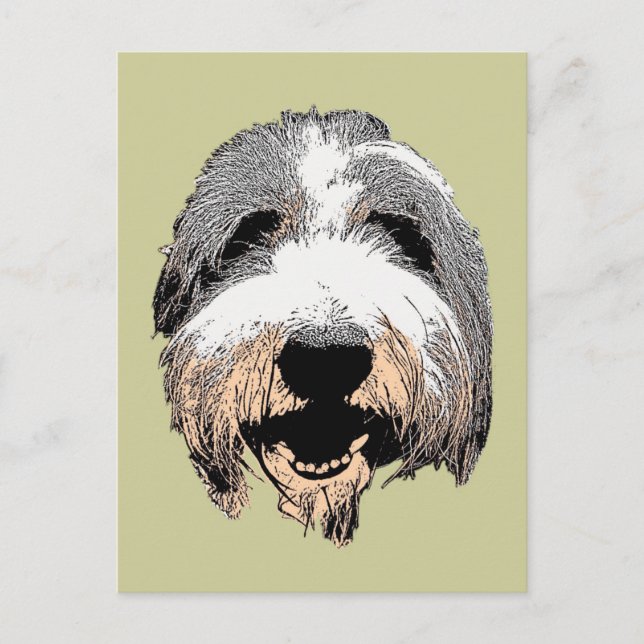 Laughing Dog Pop Art Postcard (Front)