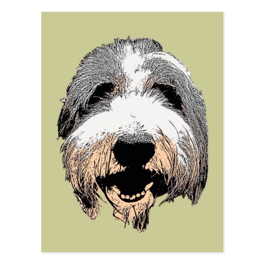 Laughing Dog Pop Art Postcard