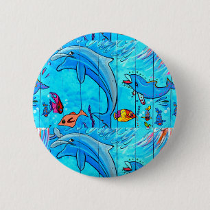 laughing dolphins button