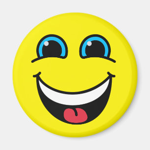 Laughing Emoji Face Yellow Magnet