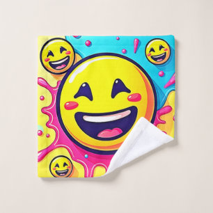 Laughing Emoji Splash Party Bath Towel Set