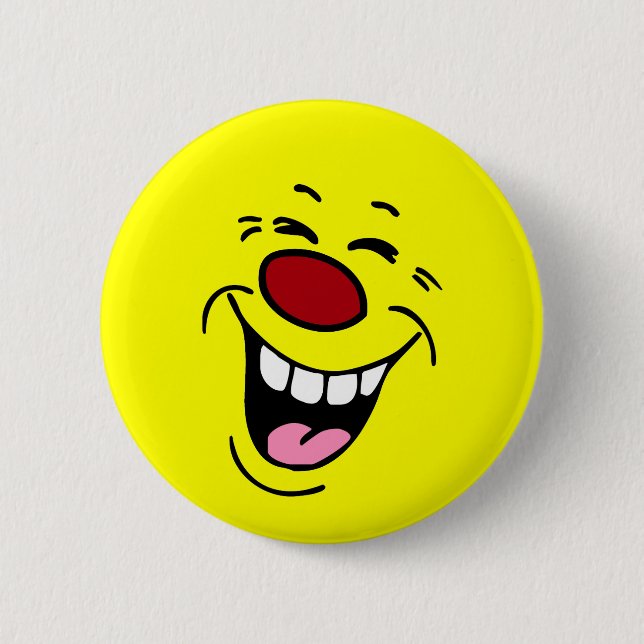 Laughing Face Grumpey 6 Cm Round Badge (Front)