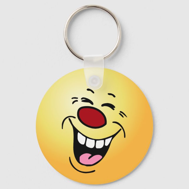 Laughing Face Grumpey Key Ring (Front)