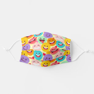 Laughing face smileys funny colourful cloth face mask
