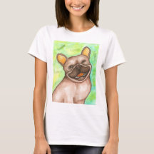 Laughing French Bulldog tee shirt