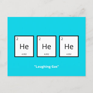 Laughing Gas Helium Humourous Science Pun Holid Holiday Postcard