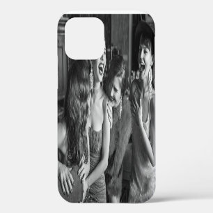Laughing girls: stylish black-white photo iPhone 12 case