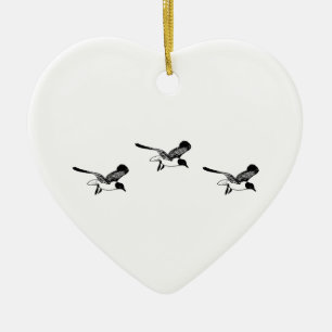 Laughing Gulls Flying Ceramic Tree Decoration