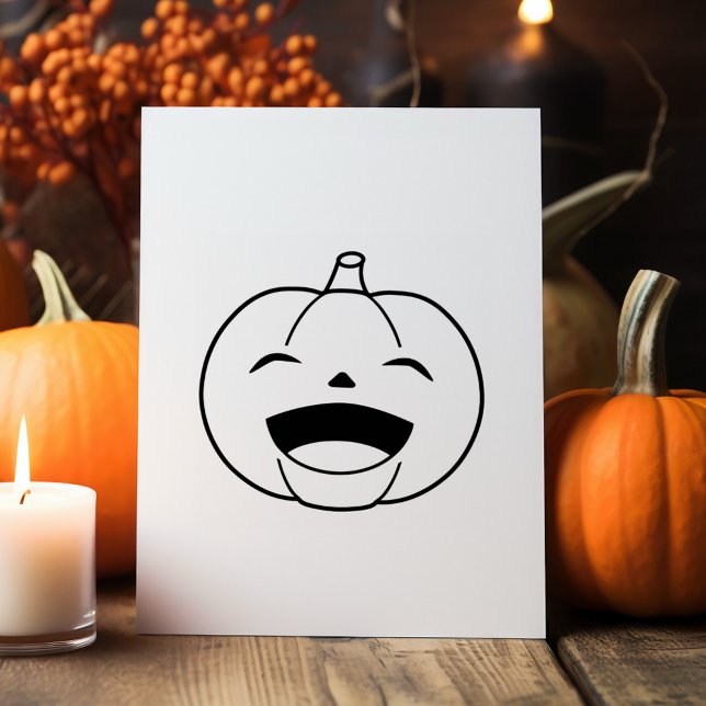 Laughing Halloween Pumpkin Doodle Rubber Stamp (Creator Uploaded)