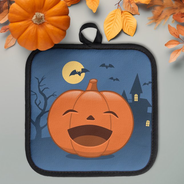 Laughing Halloween Pumpkin Pot Holder (Creator Uploaded)