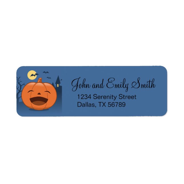 Laughing Halloween Pumpkin Return Address Label (Front)